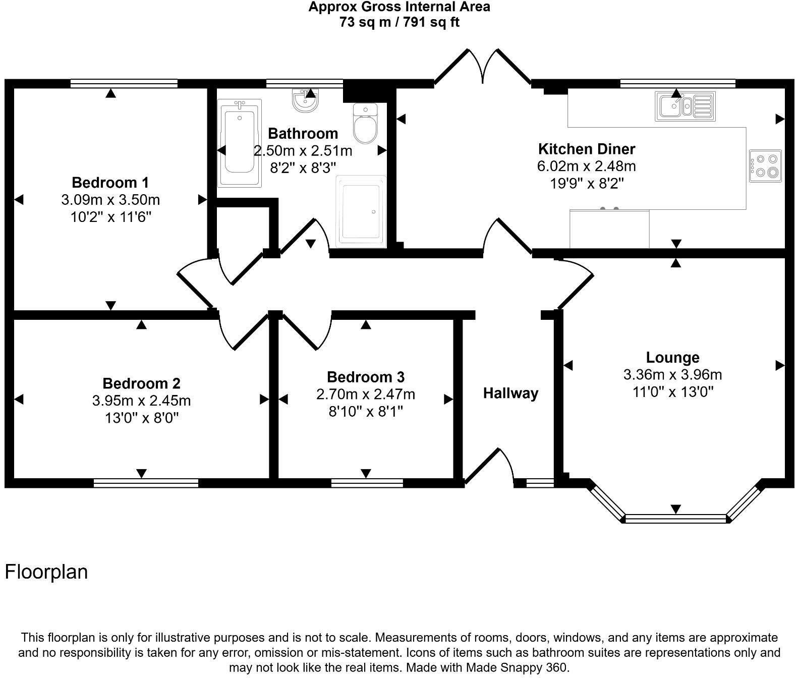 Rhodfa Cregyn, Abergele floorplan