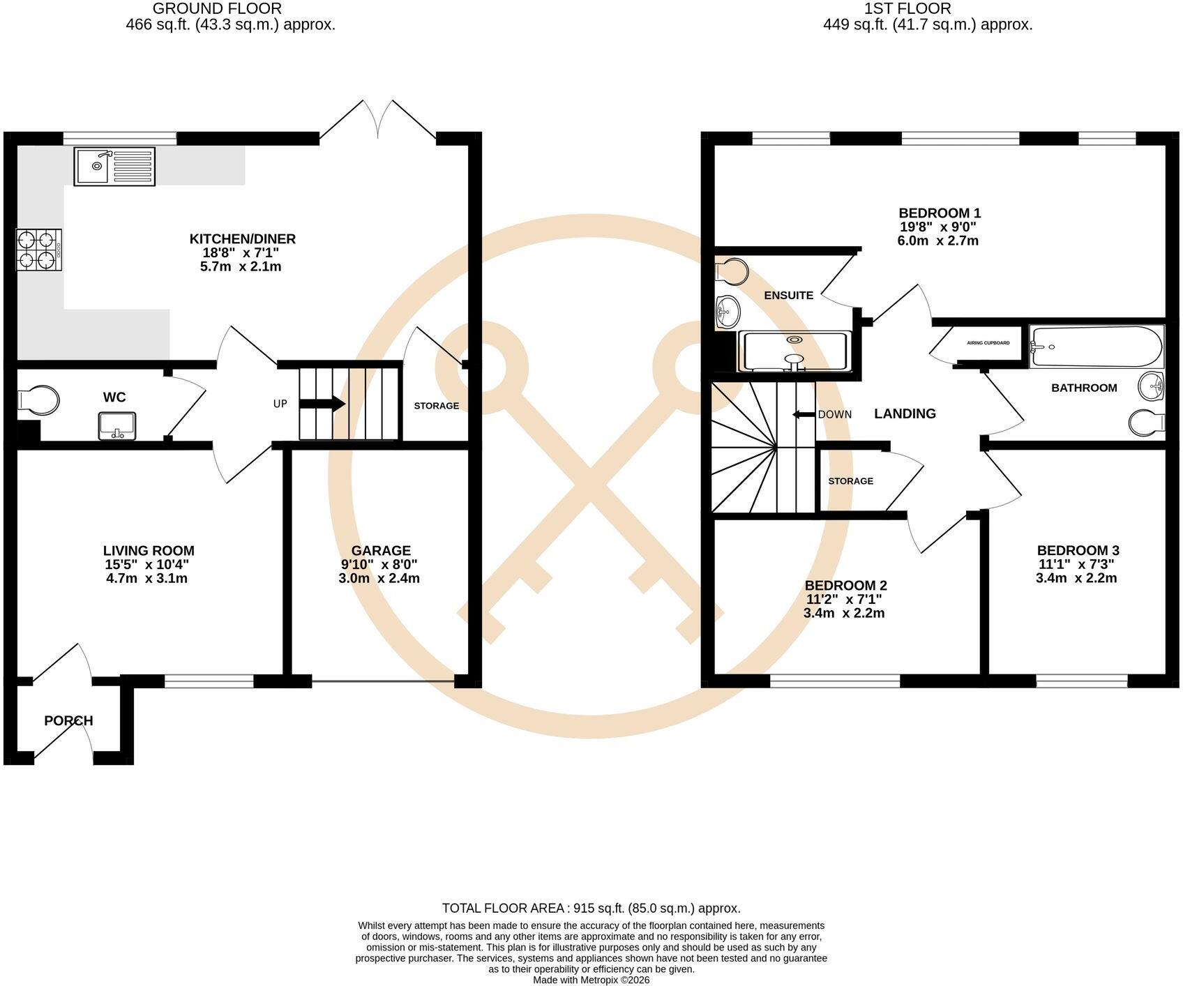 Homington Avenue, Coate, SN3 floorplan