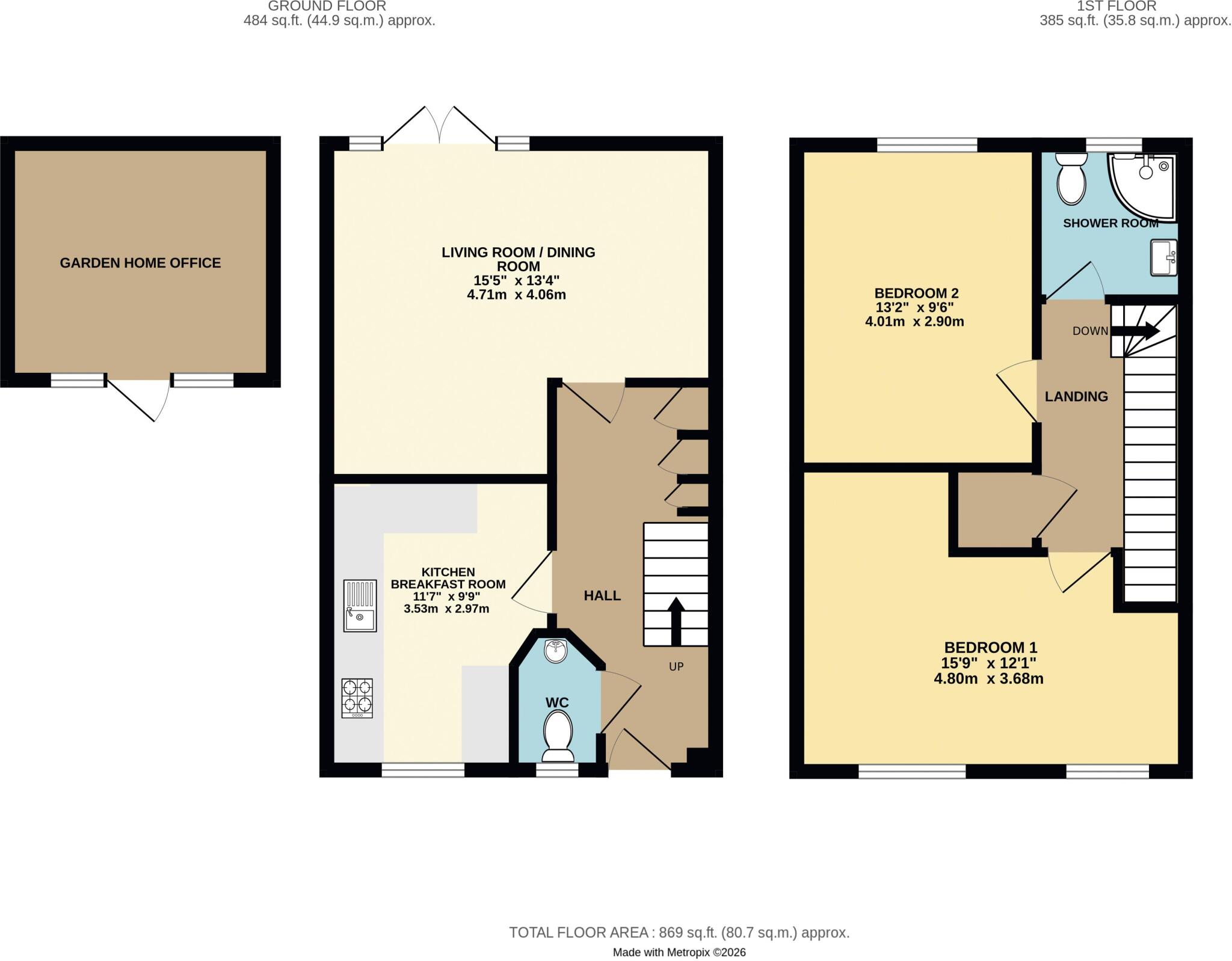 Olympic Way, Glenholt, Plymouth. Stunning modern end-terrace with sunny garden, home office & parking floorplan