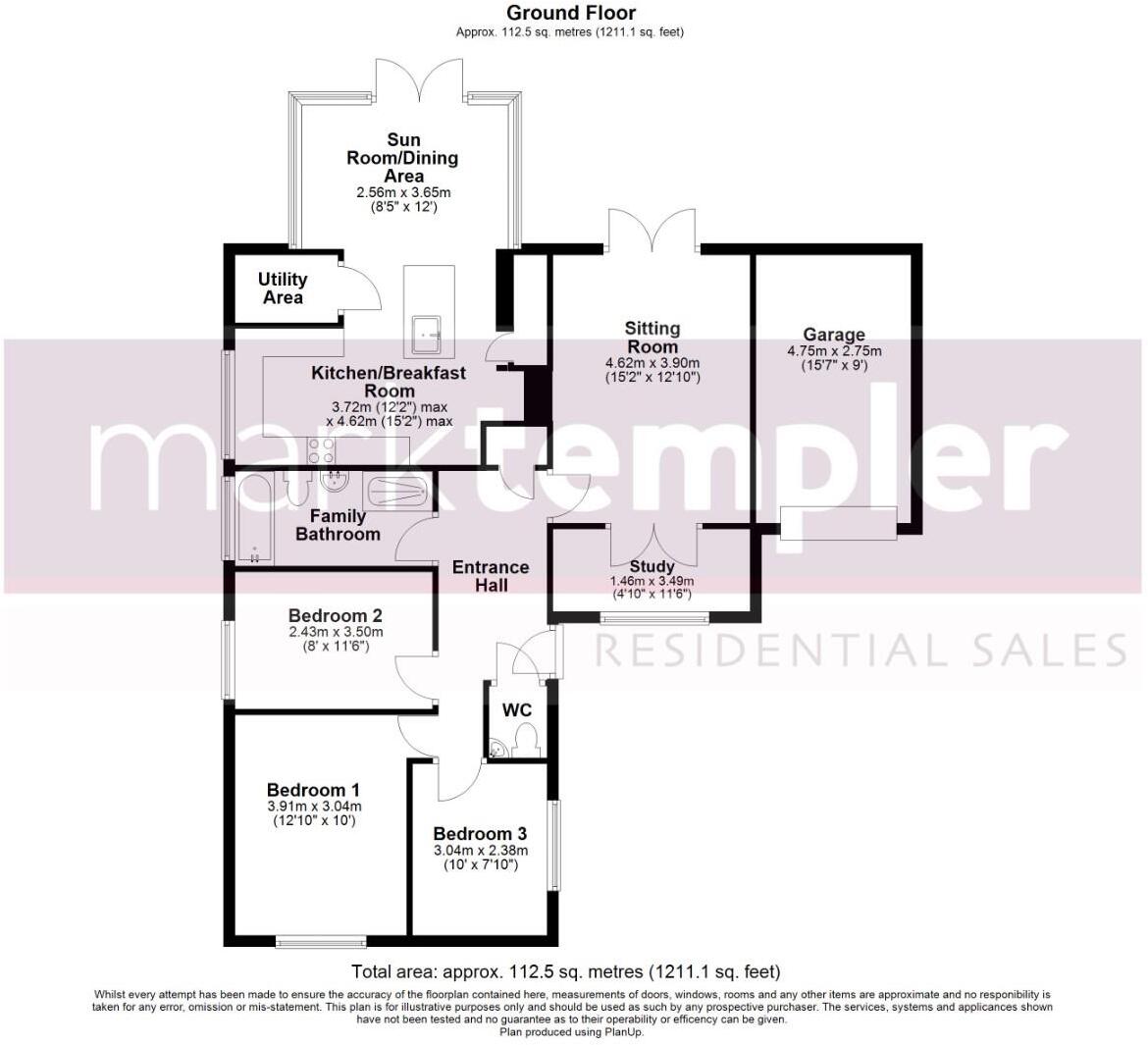 Beautiful three bedroom bungalow in the popular village of Sandford floorplan