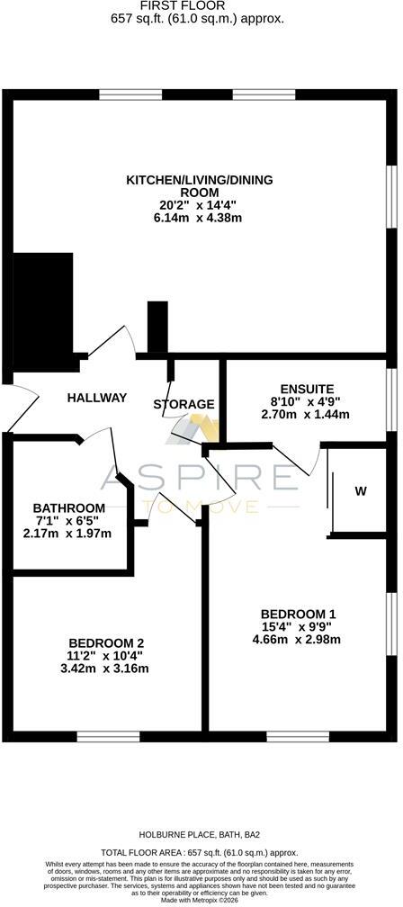 Holburne Place, Henrietta Road, Bath, BA2 floorplan