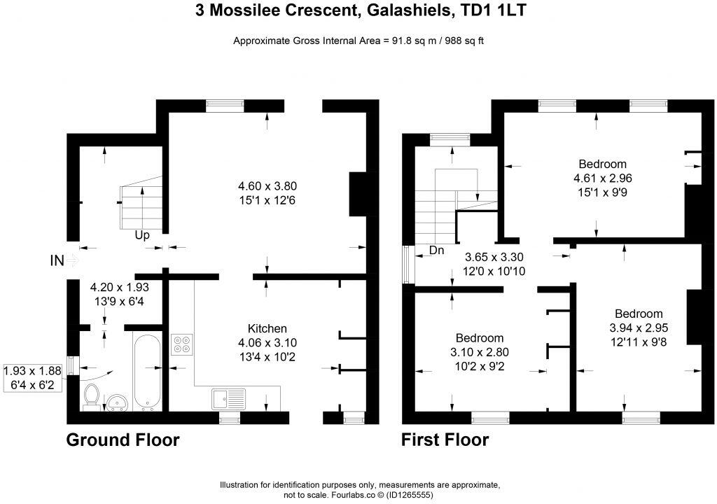 3 Mossilee Crescent, Galashiels, TD1 1LT floorplan