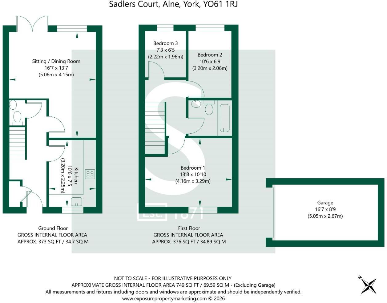 Sadlers Court, Alne floorplan