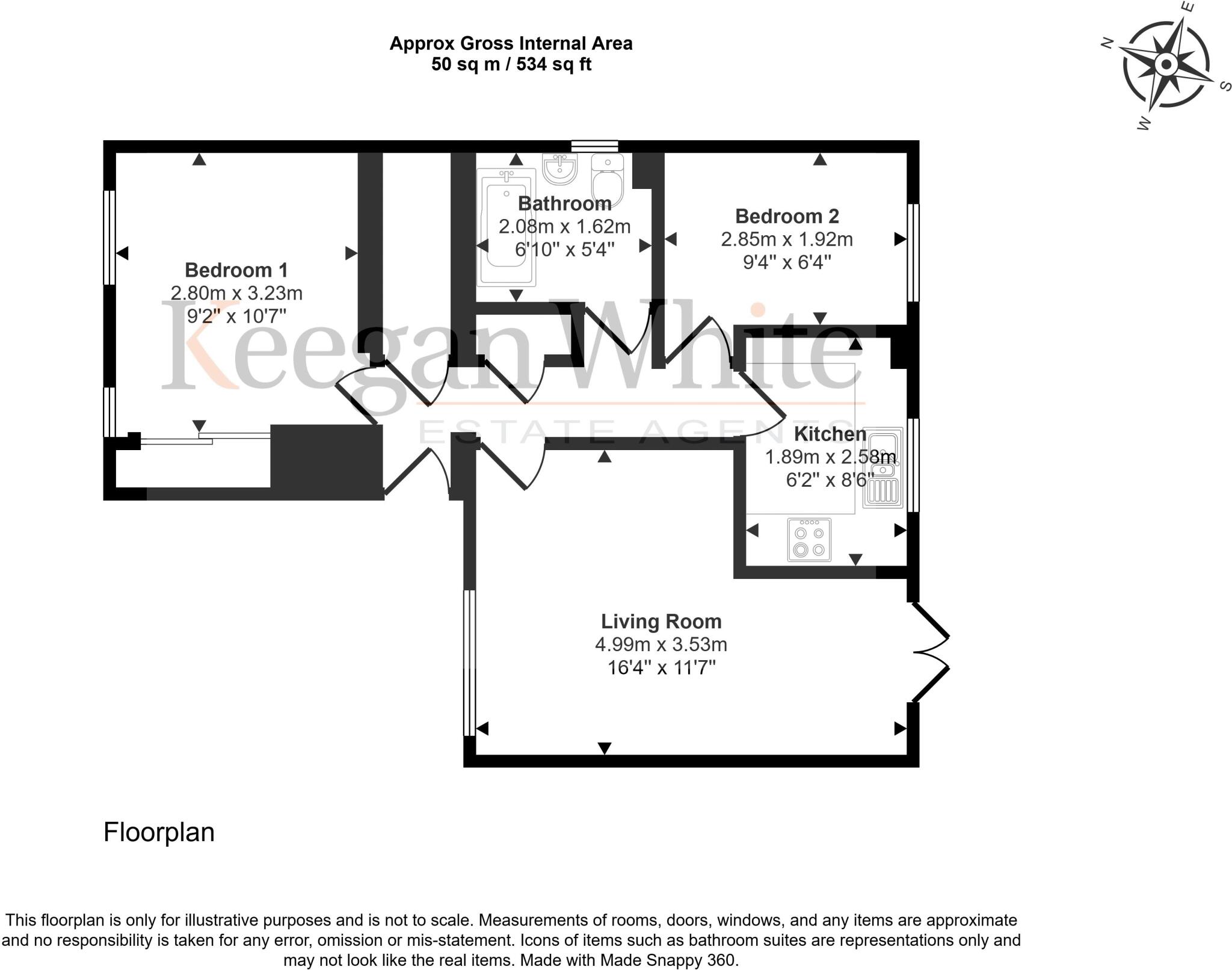 Lansdowne Way - Retirement Garden Flat for Over 60's floorplan
