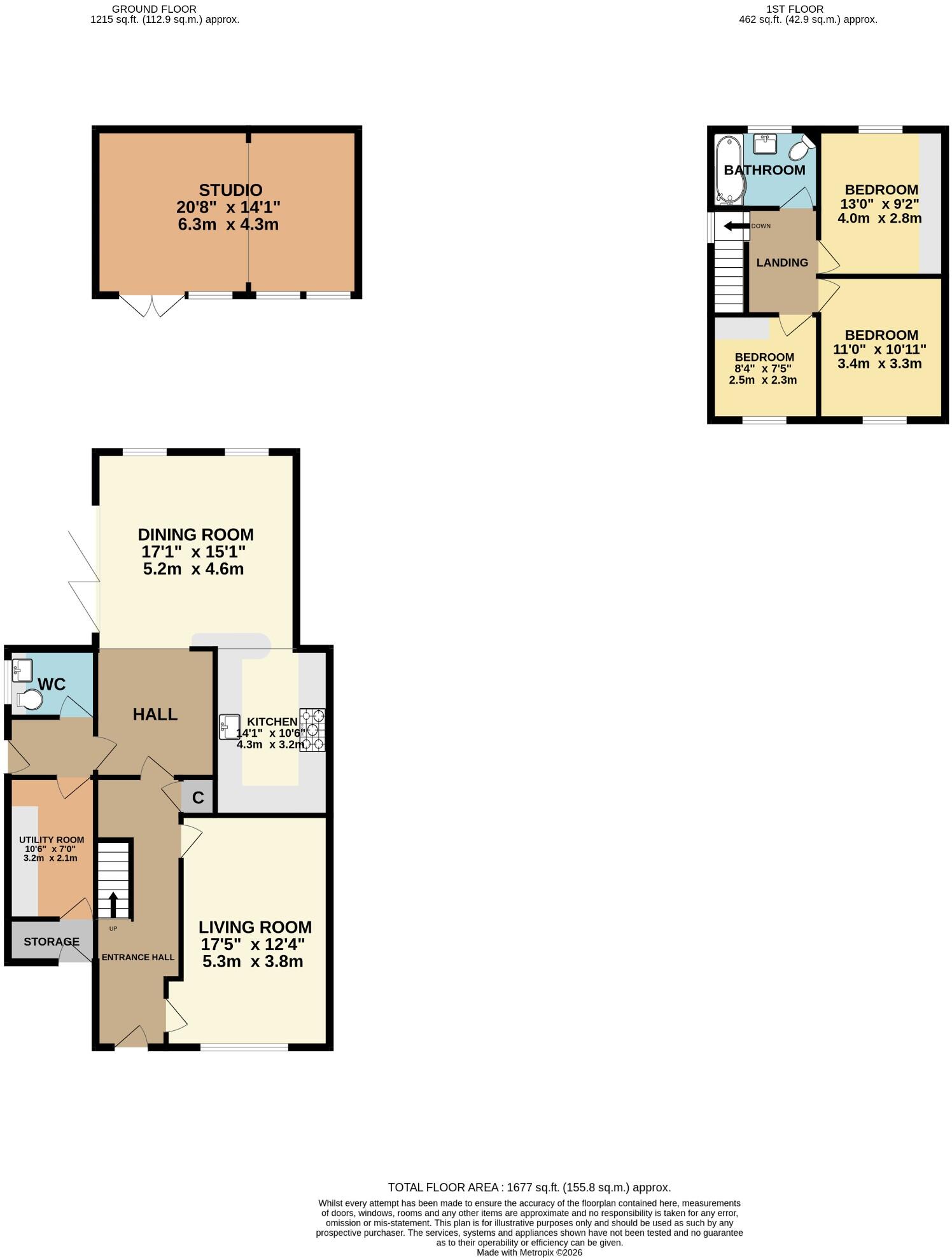 Kingston Avenue, Worcester, Worcestershire, WR3 floorplan