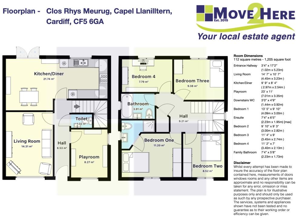 Clos Rhys Meurug, Capel Llanilltern floorplan