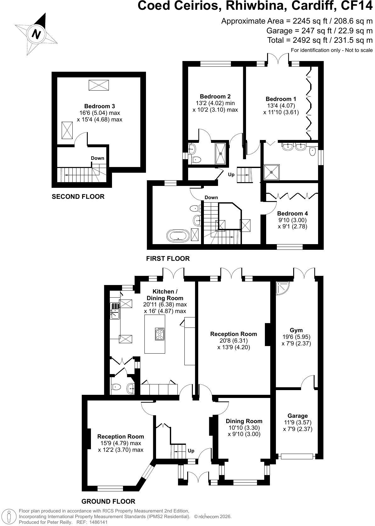 Coed Ceirios, Rhiwbina, Cardiff, CF14 6HN floorplan