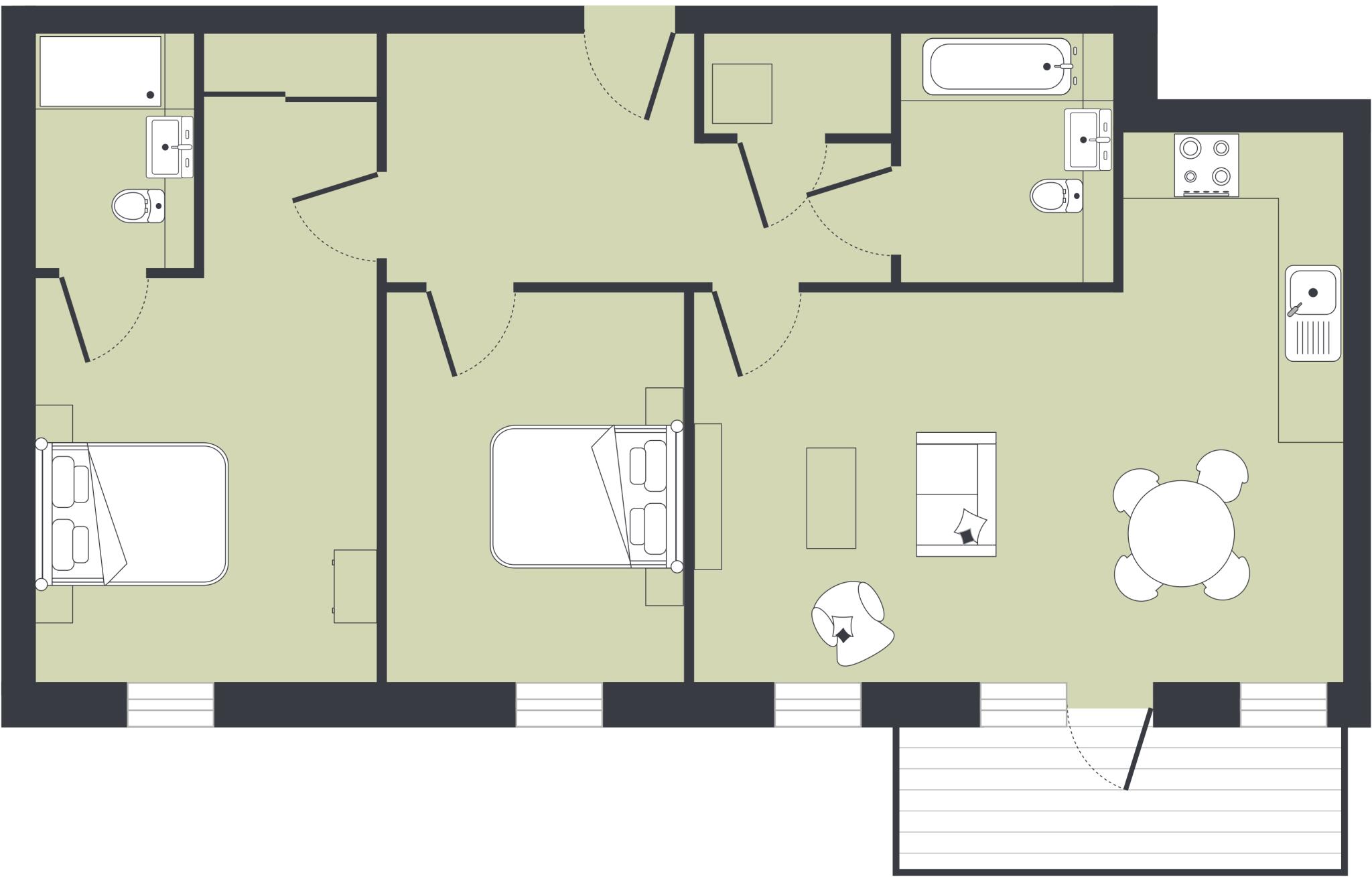 2 bed, 2nd floor, Stour, Woodstore House in Anchors Point floorplan