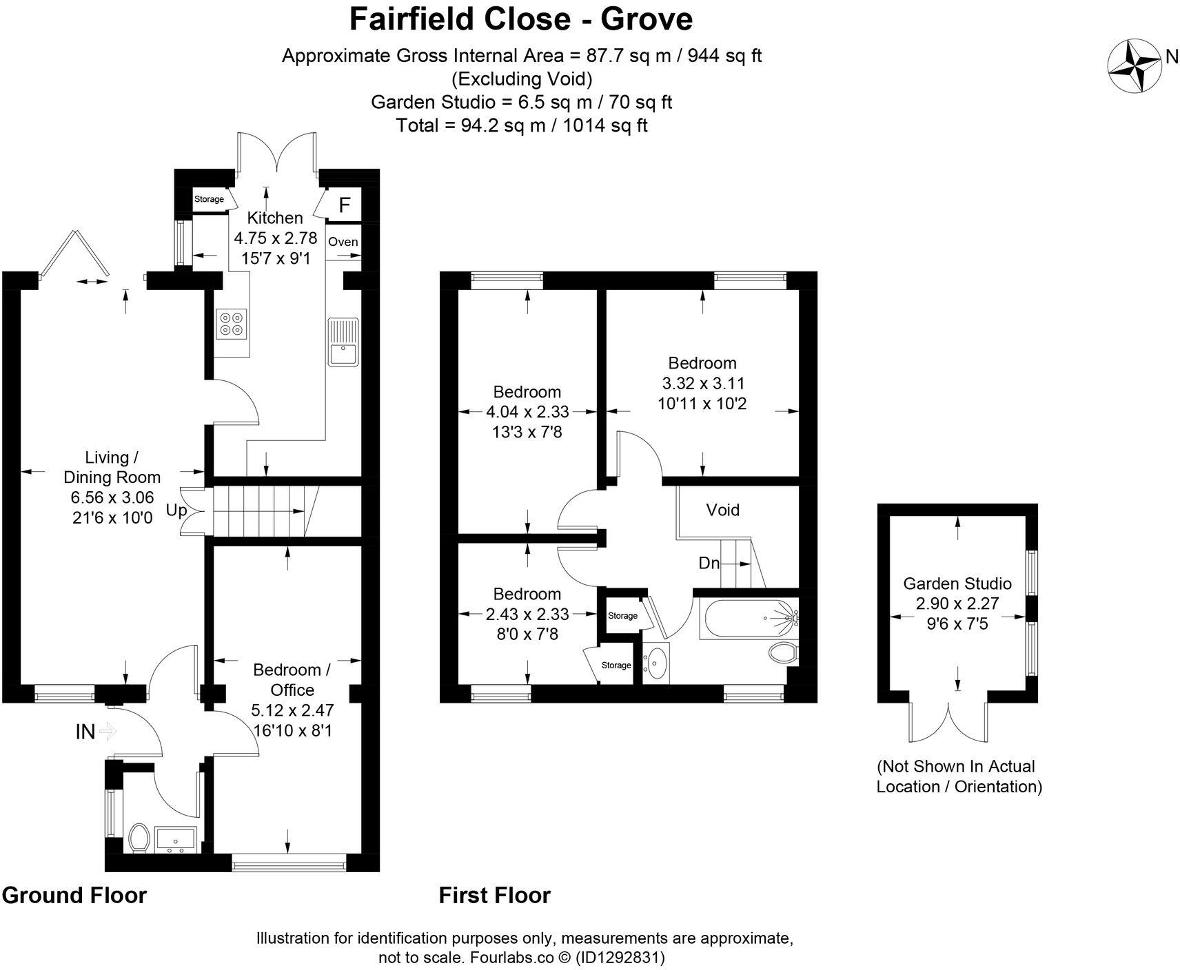 Fairfield Close, Grove, OX12 floorplan