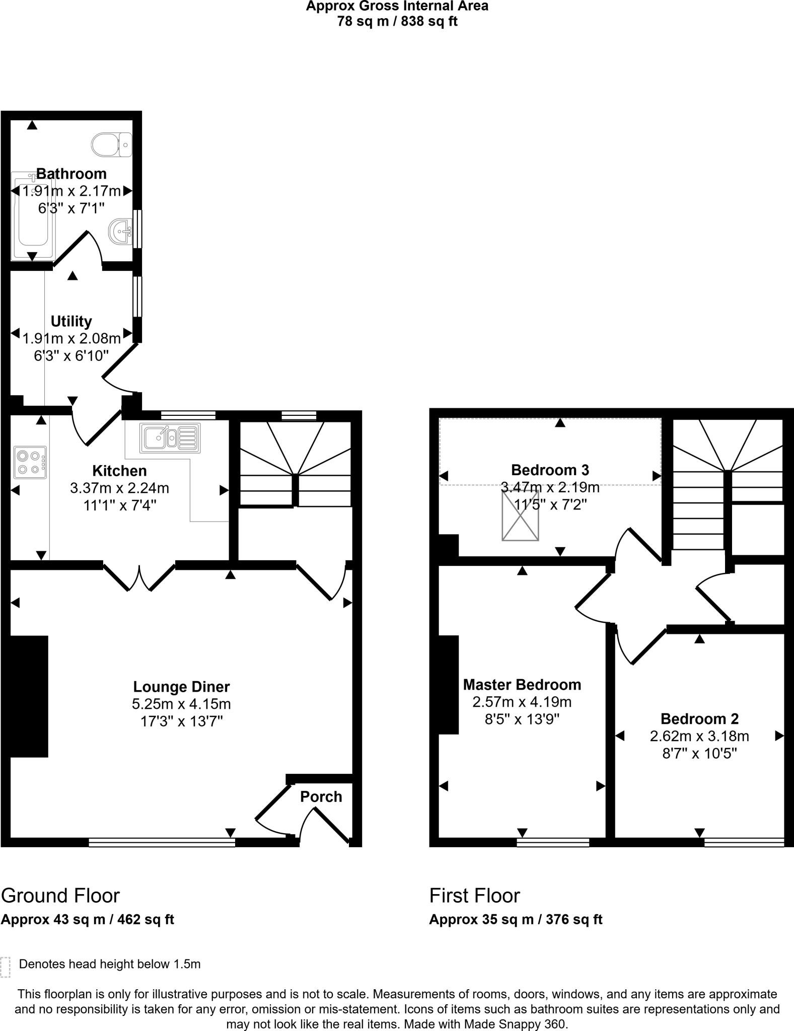 Park Road, Ashington, Northumberland, NE63 8DZ floorplan