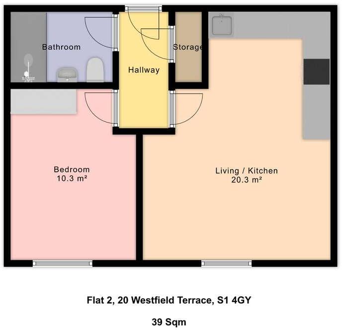 Apartment 2, 20 Westfield Terrace S1 4GH floorplan