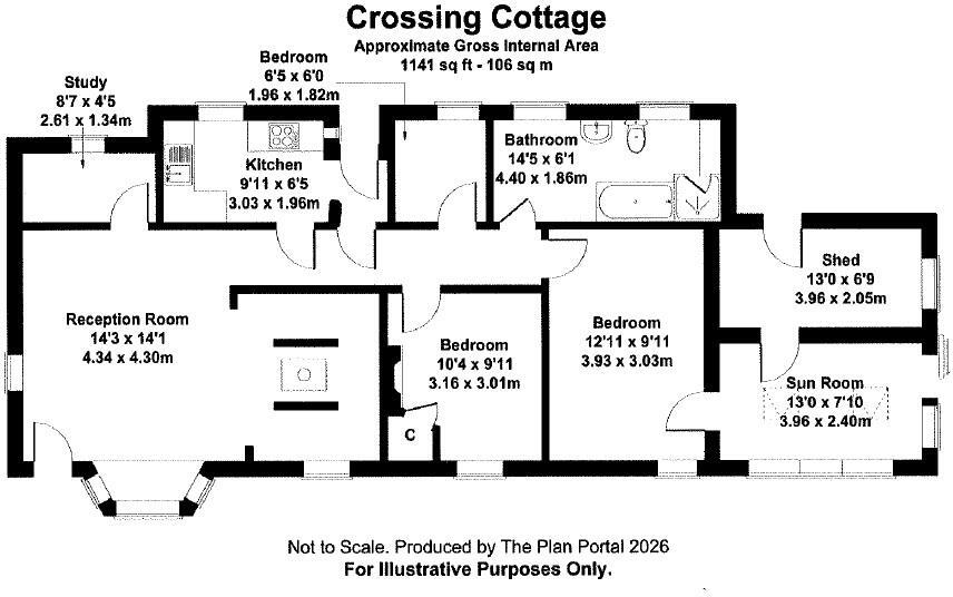 Crossing Cottage, Llanbedr floorplan