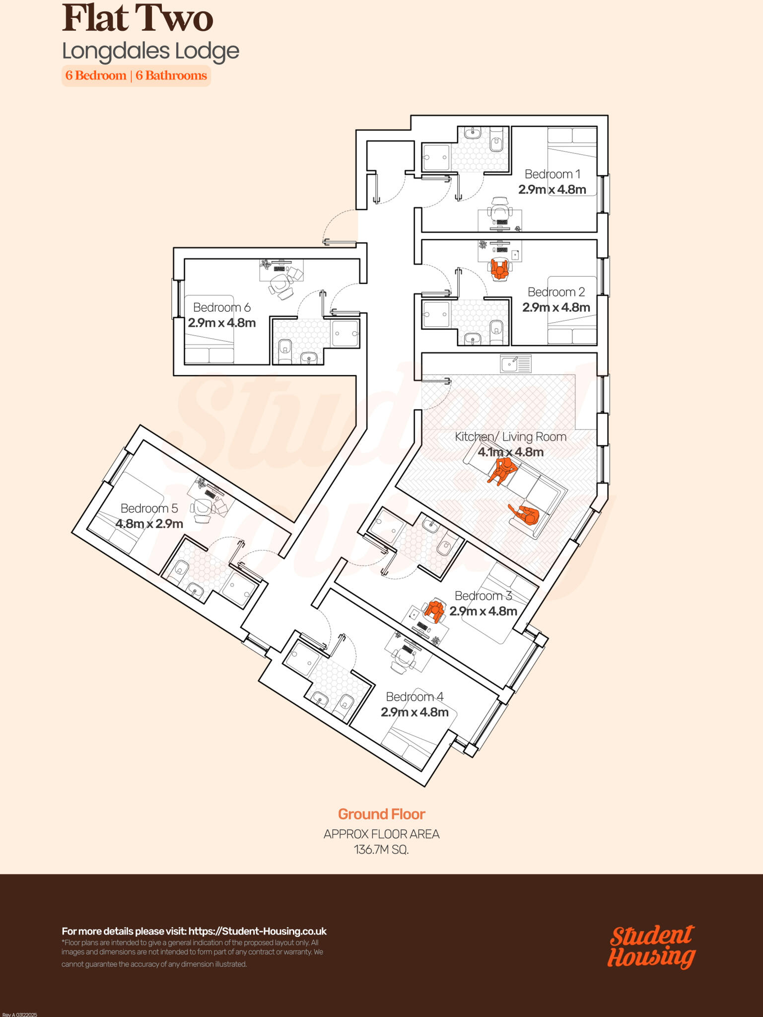 Longdales Lodge // Lincoln Bishop // 6 Bed all Ensuite floorplan