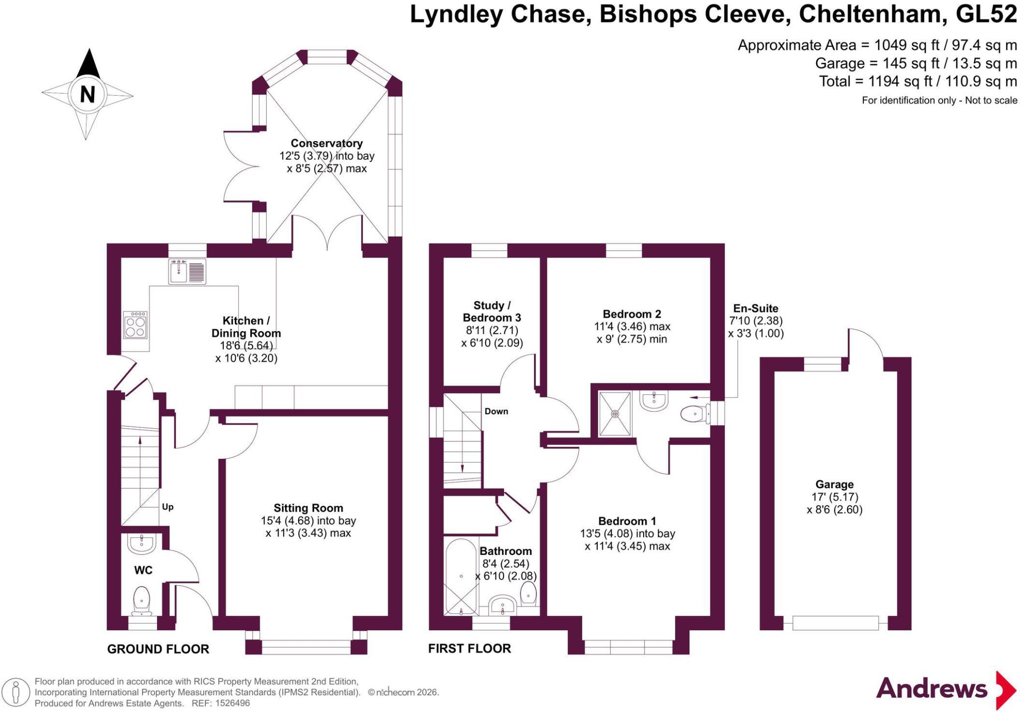 Lyndley Chase, Bishops Cleeve, Cheltenham, Gloucestershire, GL52 floorplan