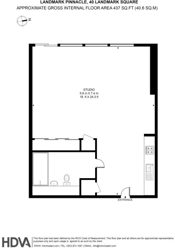 Landmark Pinnacle, Marsh Wall, E14 floorplan