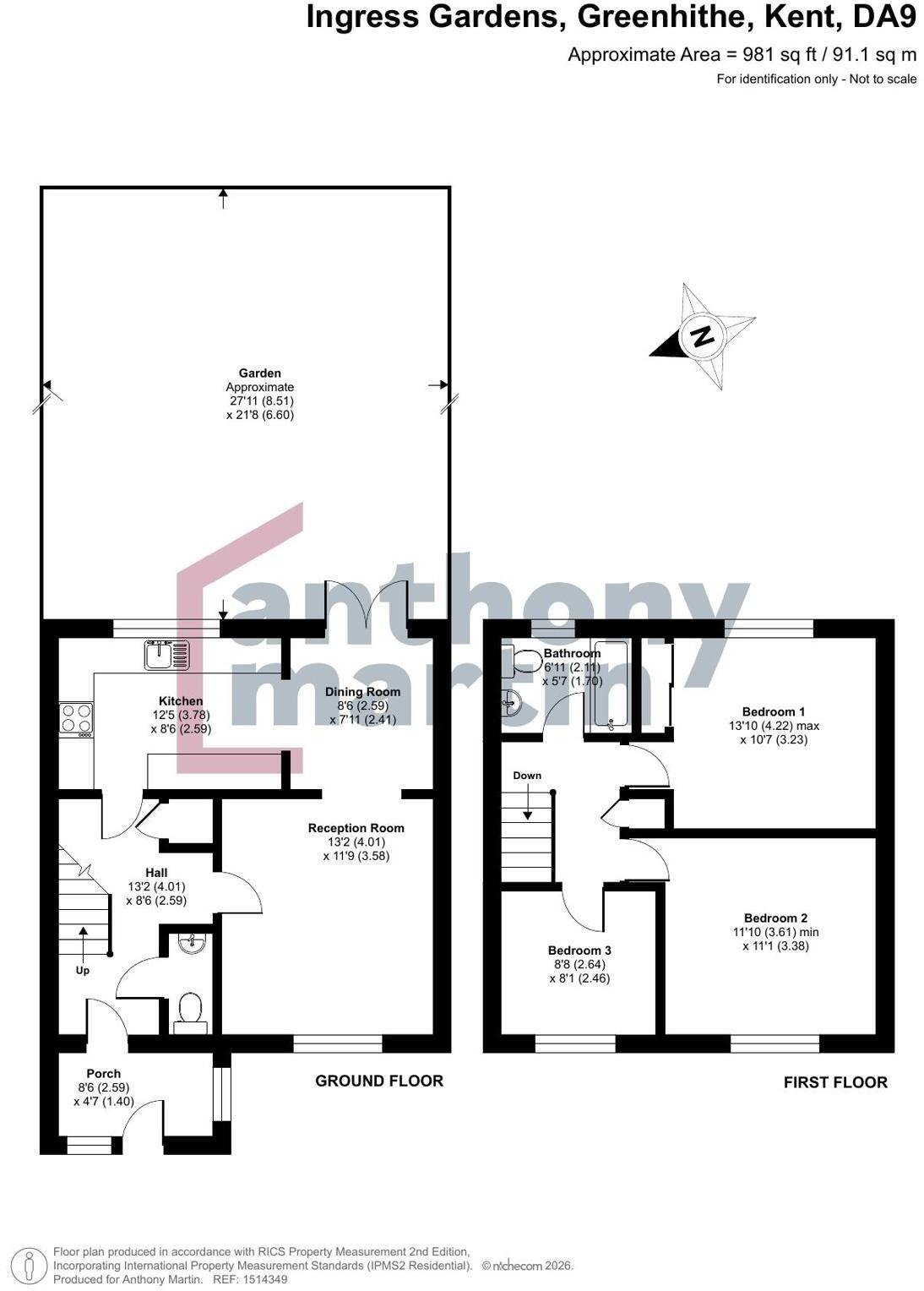 Ingress Gardens, Greenhithe, Kent, DA9 floorplan