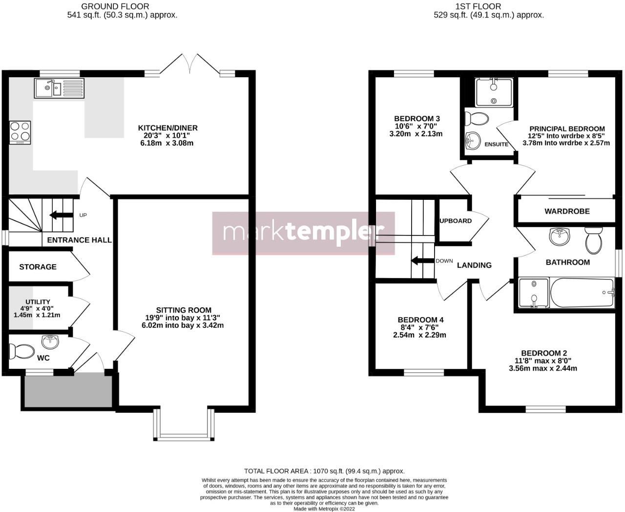 Quality detached four bedroom family home on the fringe of Yatton floorplan
