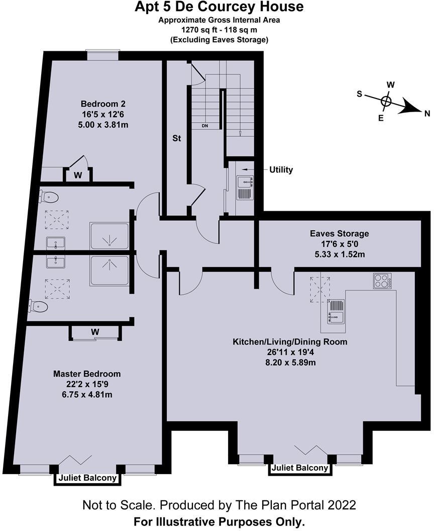 Penthouse, De Courcey House, Flavel Street, Dartmouth floorplan