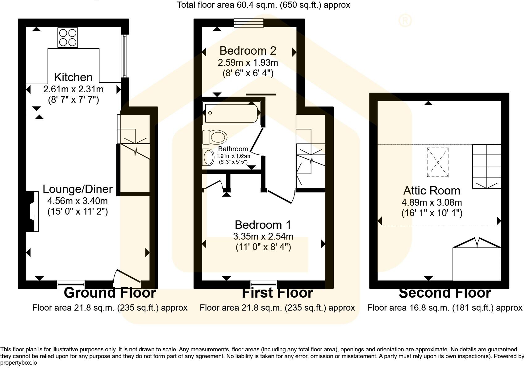 3 Back Morecambe Street, Morecambe, LA4 5EZ floorplan