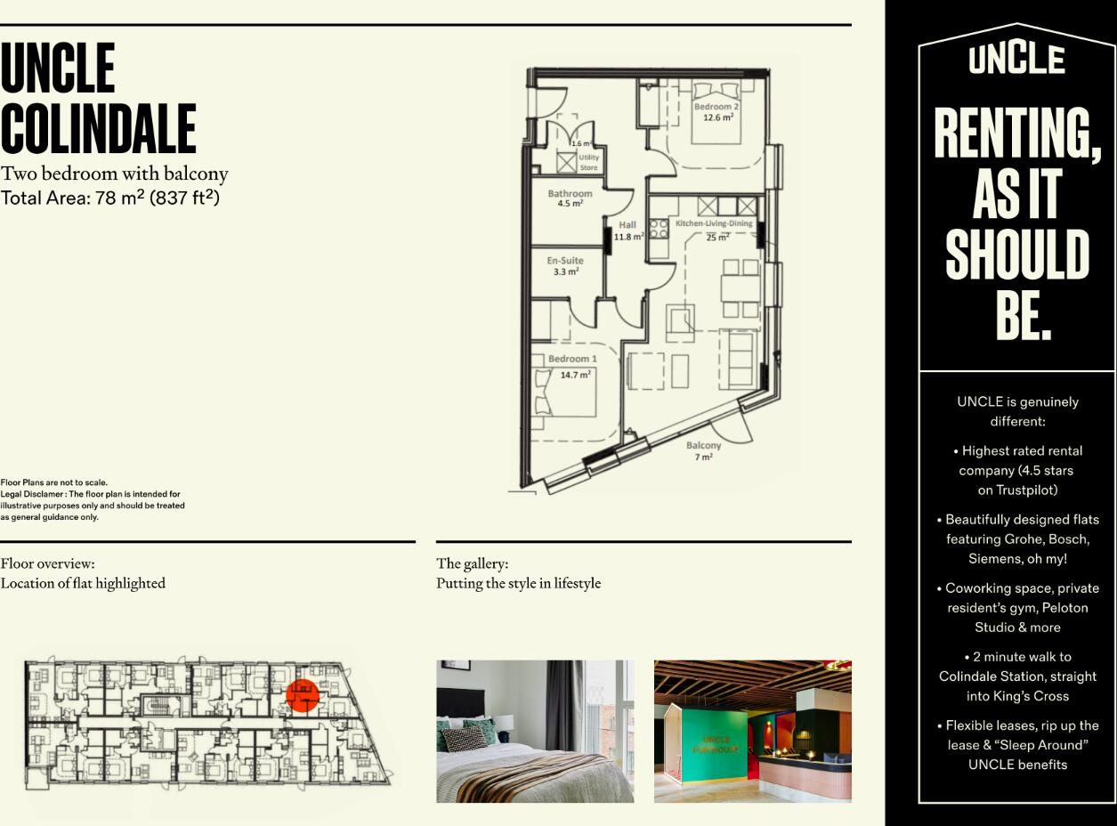 UNCLE Colindale - Flat 38, Amaryllis House, 5, Aerial Square, NW9 floorplan