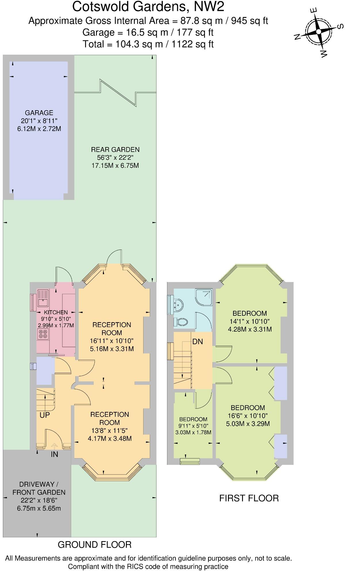 Cotswold Gardens, Golders Green Estate, NW2 floorplan