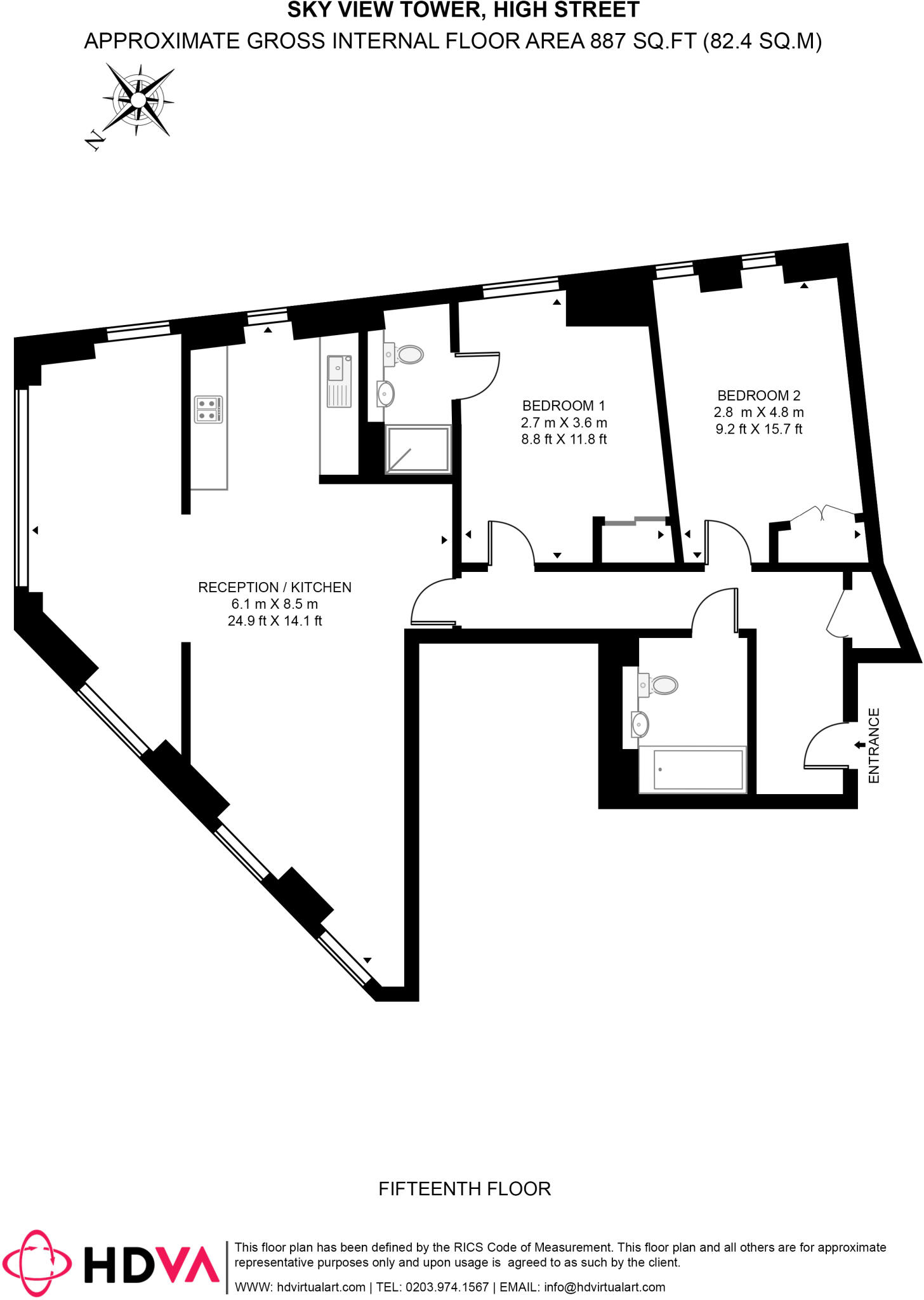 Sky View Tower, High Street, London, E15 floorplan