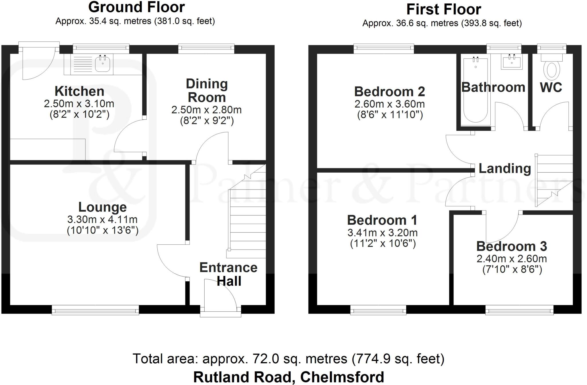 Rutland Road, Chelmsford, Essex, CM1 floorplan