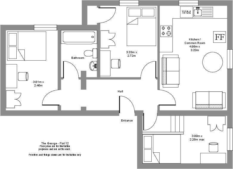 12 The George, George Street, Leamington Spa, Warwickshire floorplan