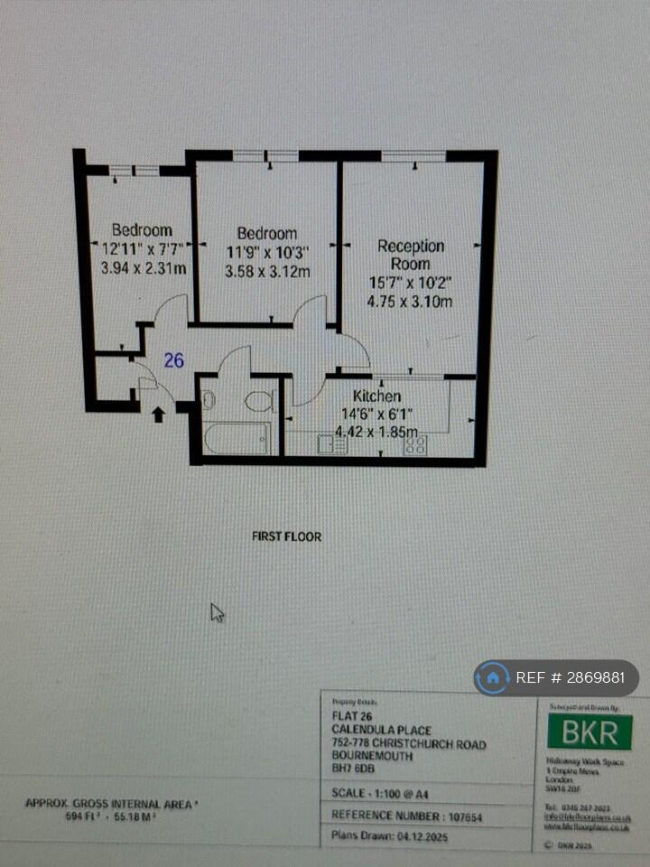 Calendula Place, Bournemouth, BH7 floorplan