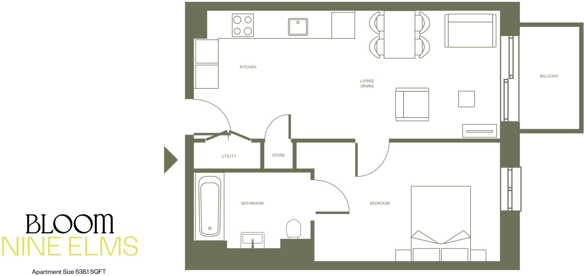 Bloom East, 55 Nine Elms Ln, Nine Elms, London SW11 7DG floorplan