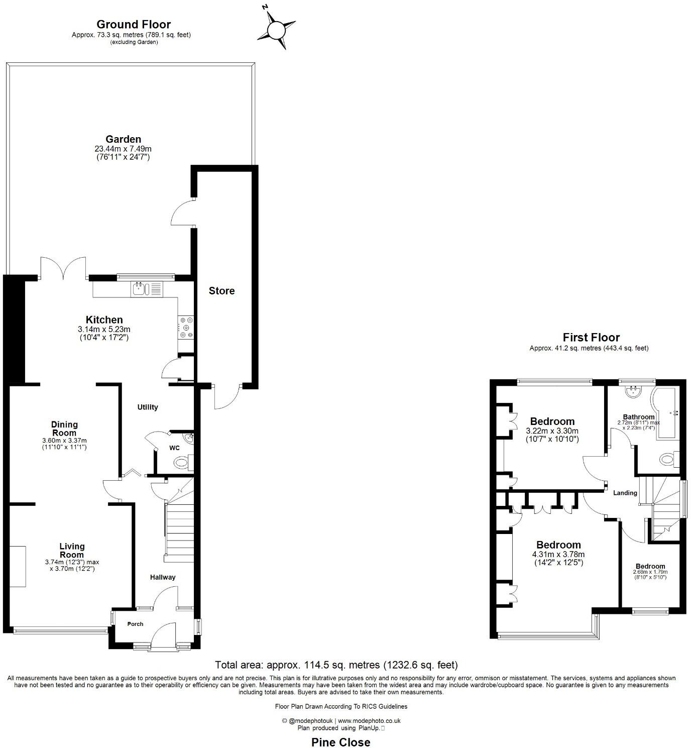 Pine Close, Cheshunt, Hertfordshire, EN8 0NG floorplan