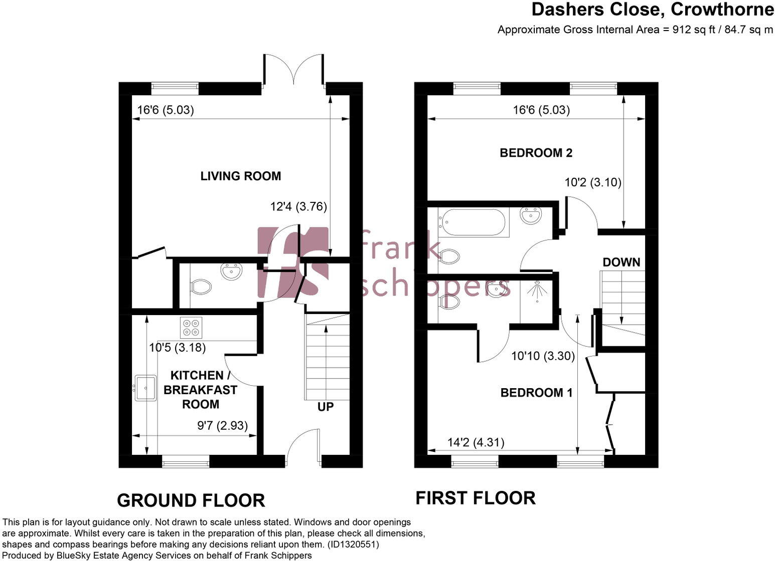 Dashers Close, Crowthorne, RG45 6GX floorplan