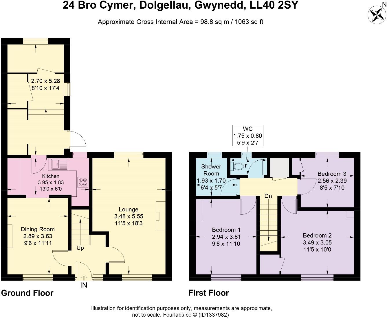 24 Bro Cymer, Llanelltyd, Dolgellau, LL40 2SY floorplan
