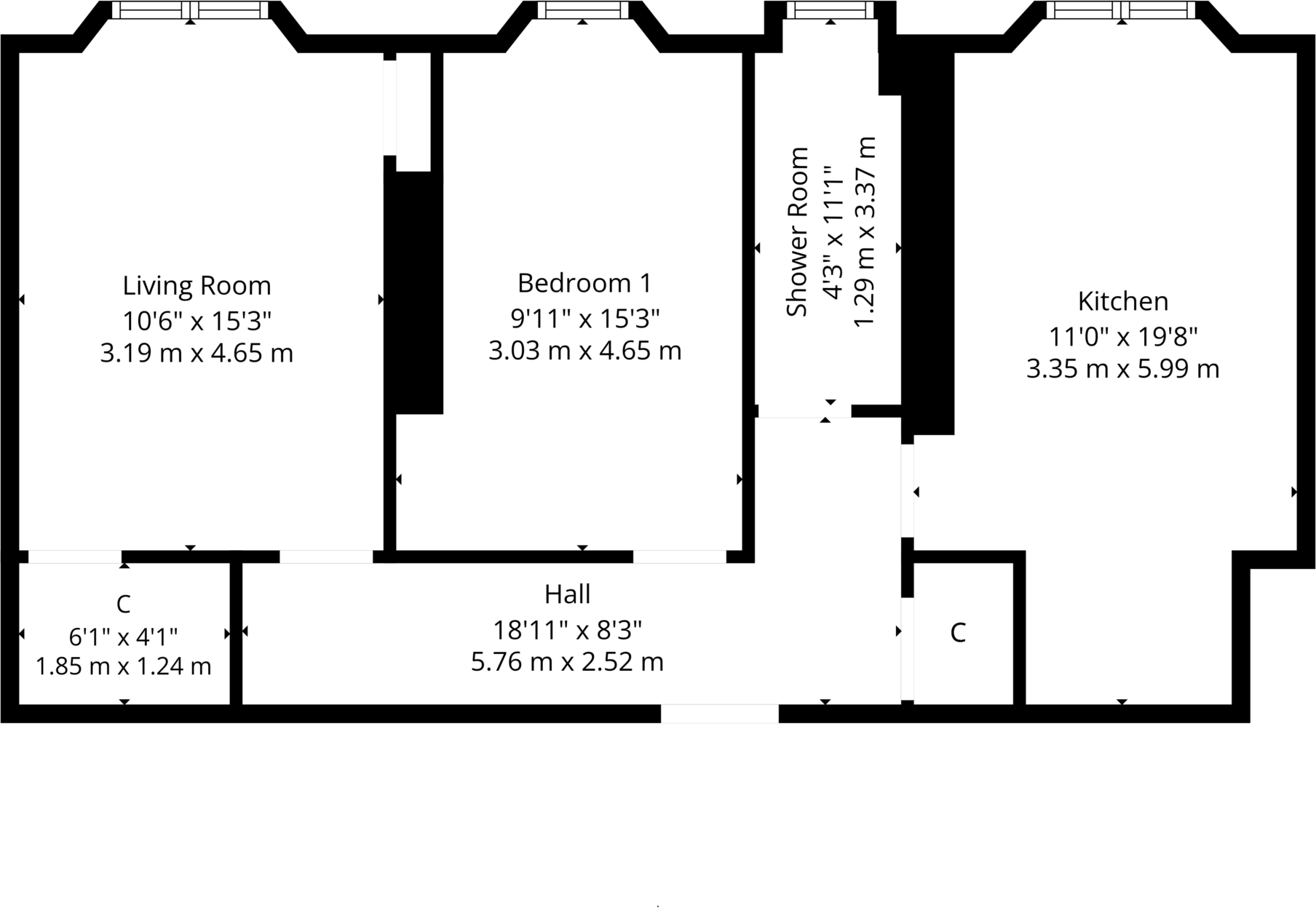 Flat 2/2, 57 White Street, Partick, G11 5EQ floorplan