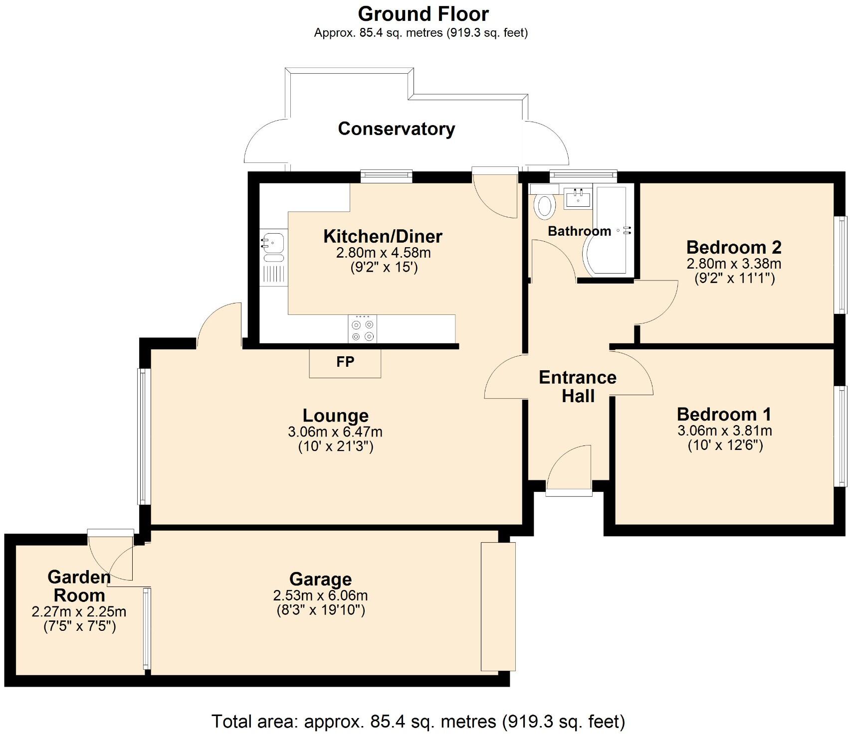 Maes Hyfryd, Moelfre, LL72 floorplan