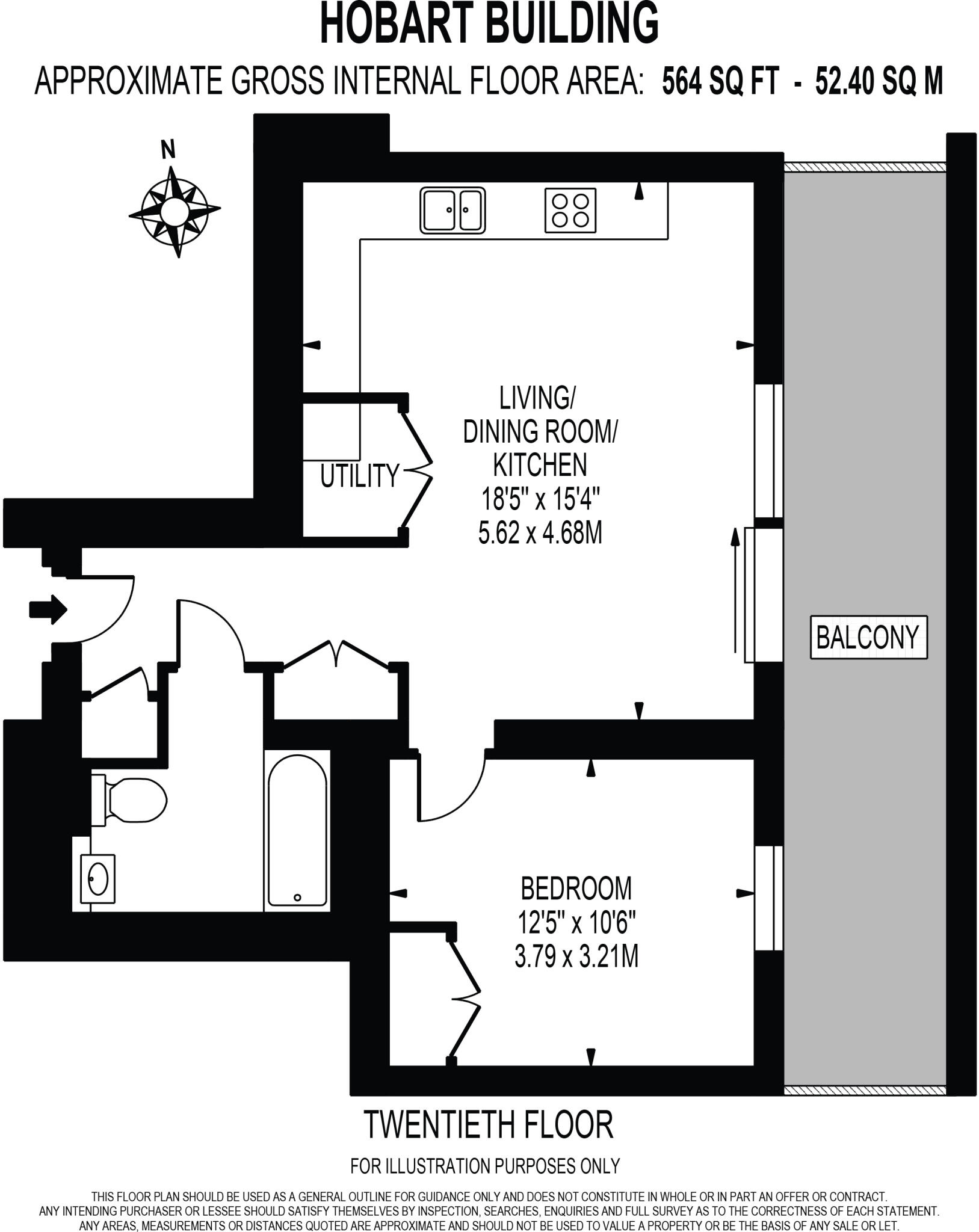 Hobart Building, The Wardian, E14 floorplan
