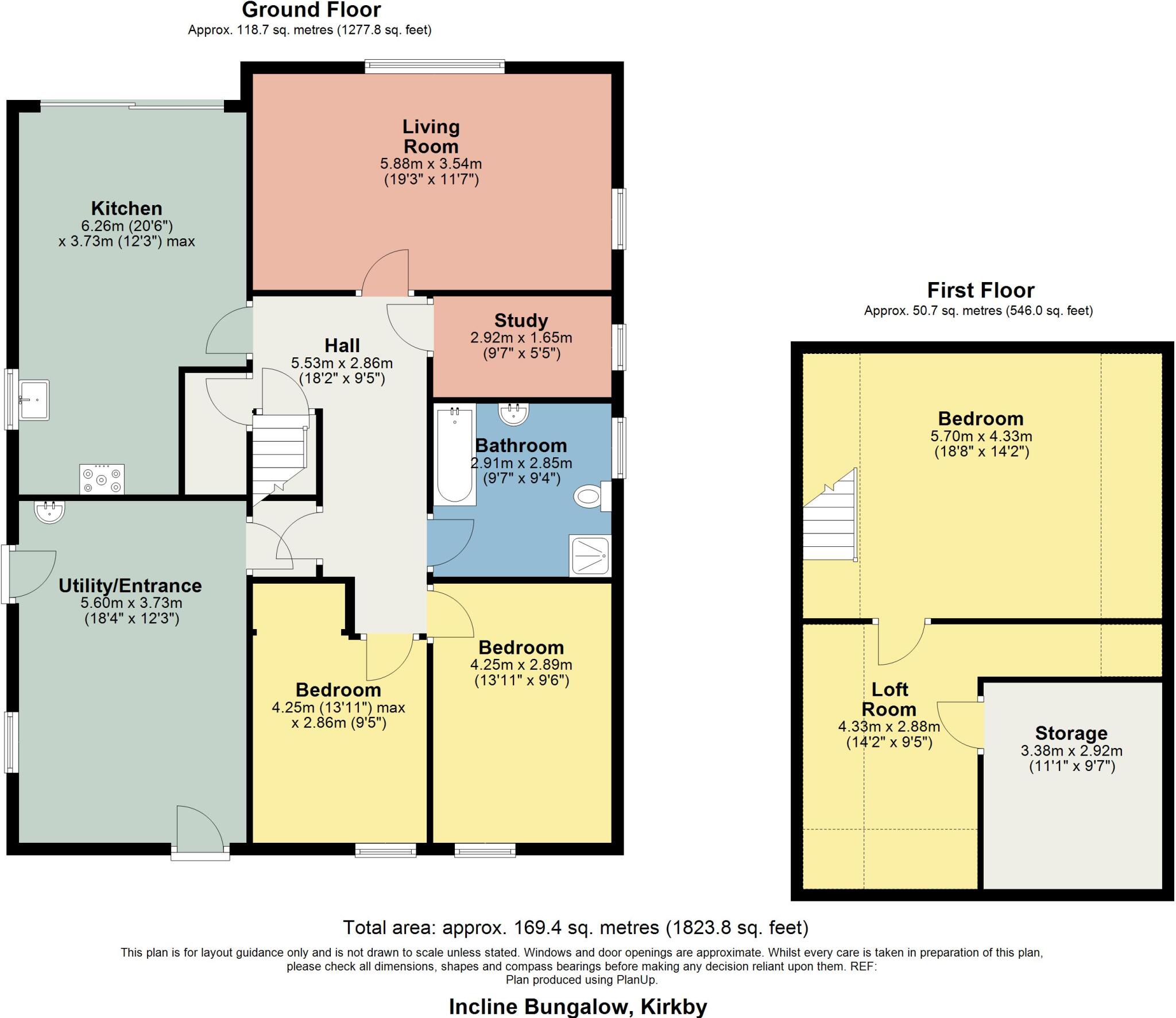 Incline Foot Bungalow,Incline Foot, Kirkby-in-Furness  LA17 7UW  floorplan