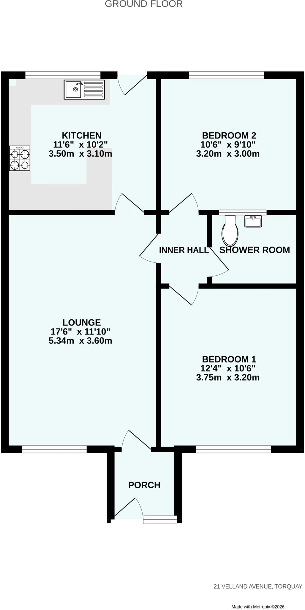Velland Avenue, Torquay, Devon, TQ2 floorplan