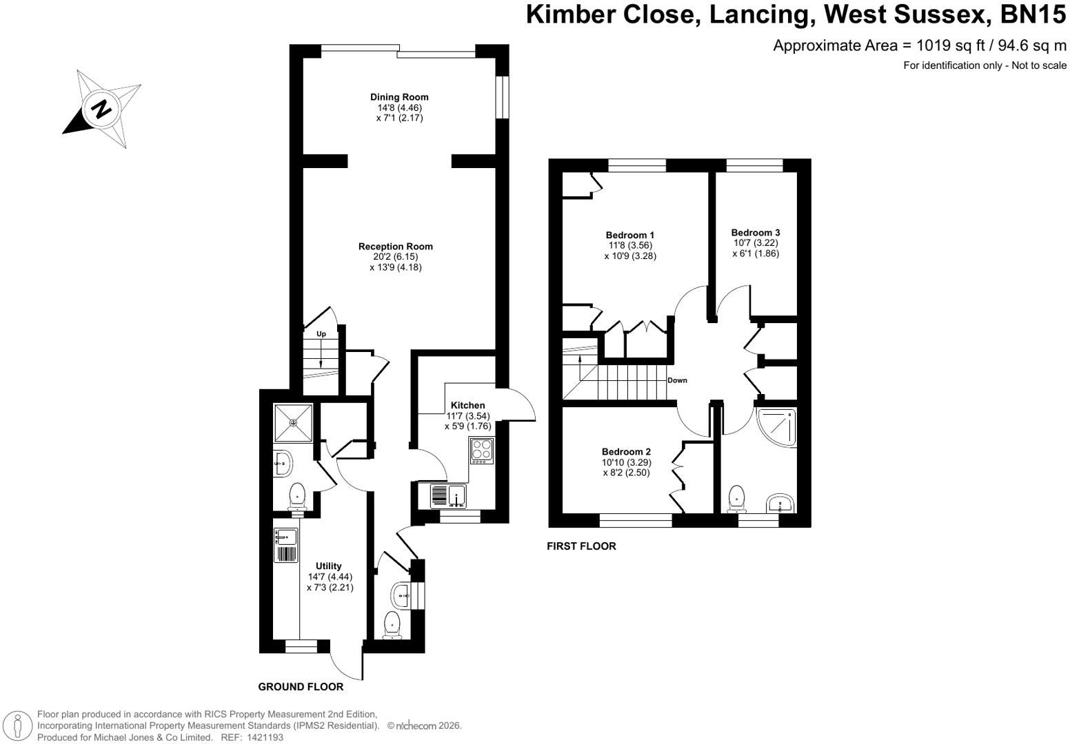 Kimber Close, Lancing, West Sussex, BN15 floorplan