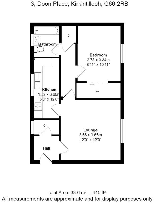 3, Doon Place, Kirkintilloch, Glasgow, G66 2RB floorplan