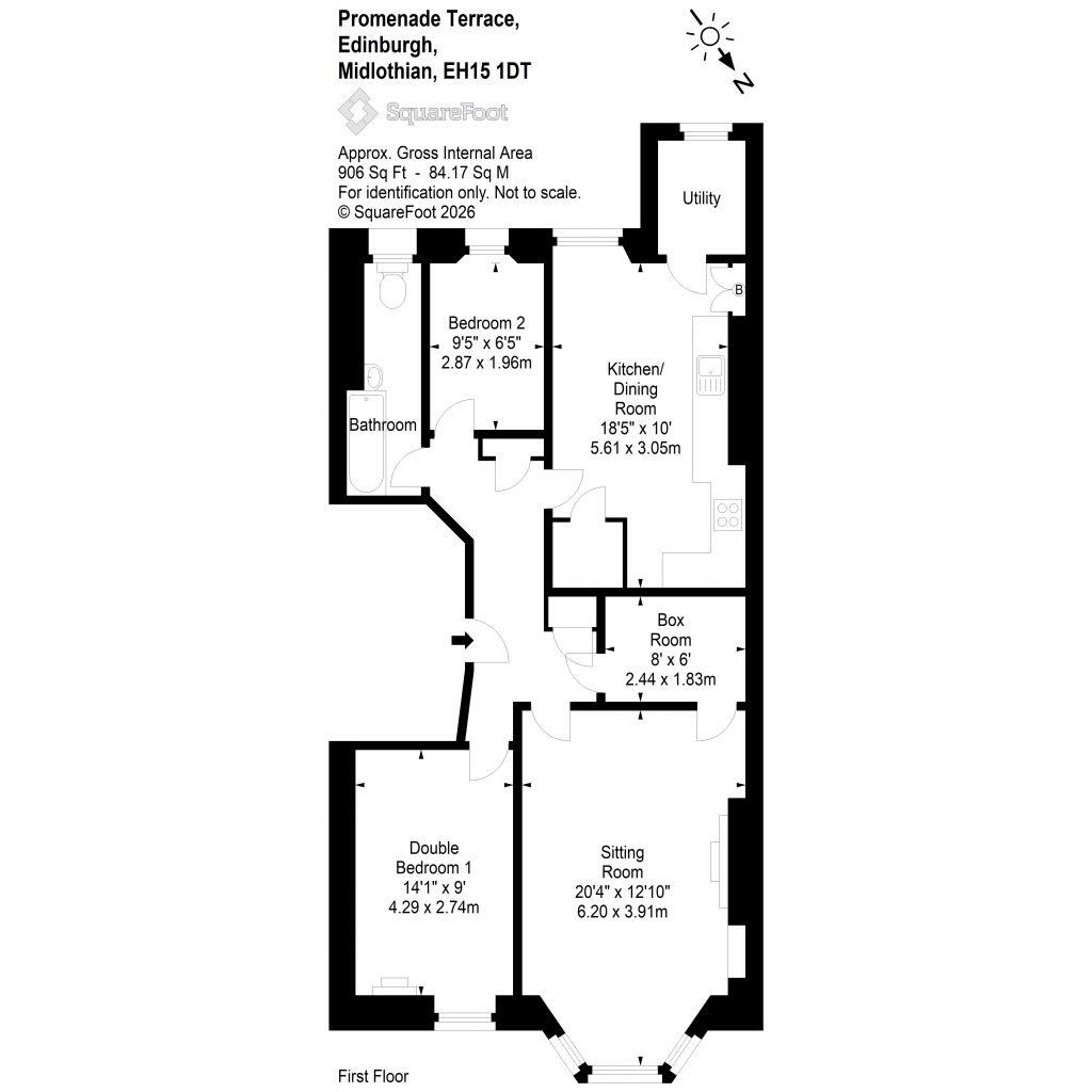 Flat 3, 10 Promenade Terrace, Portobello, EH15 1DT floorplan
