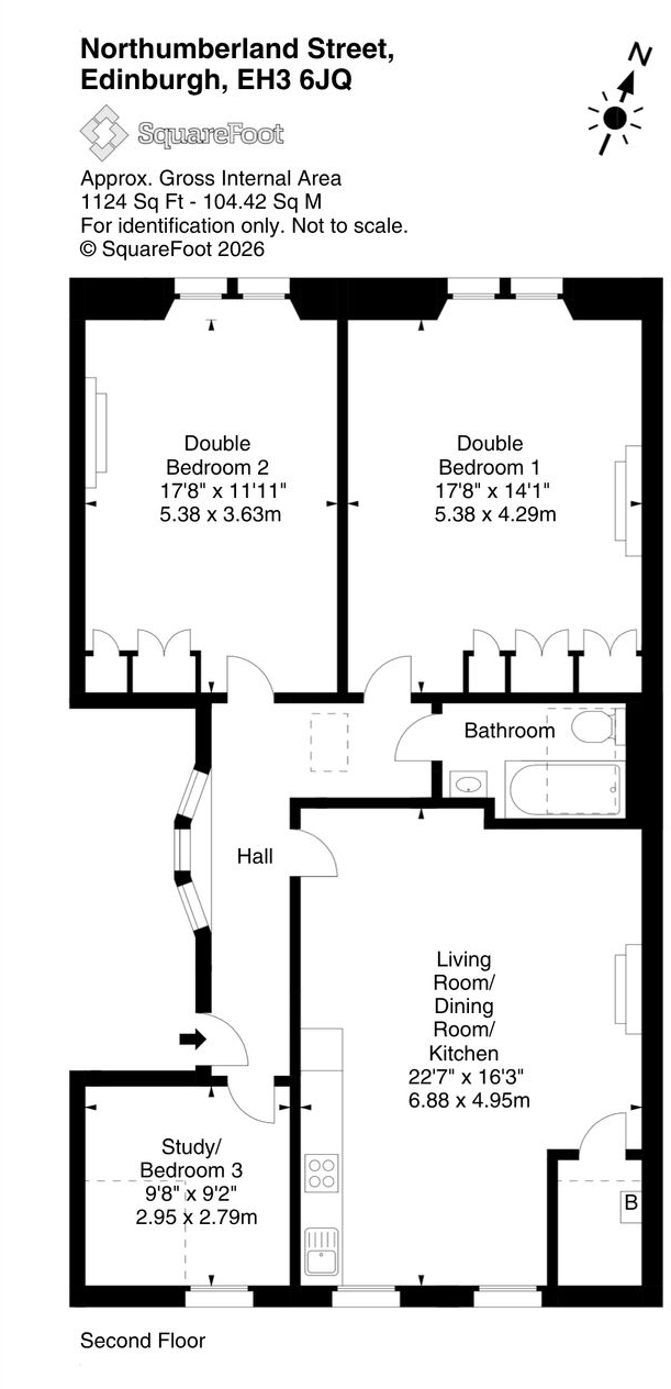 45/3, Northumberland Street, Edinburgh, EH3 floorplan