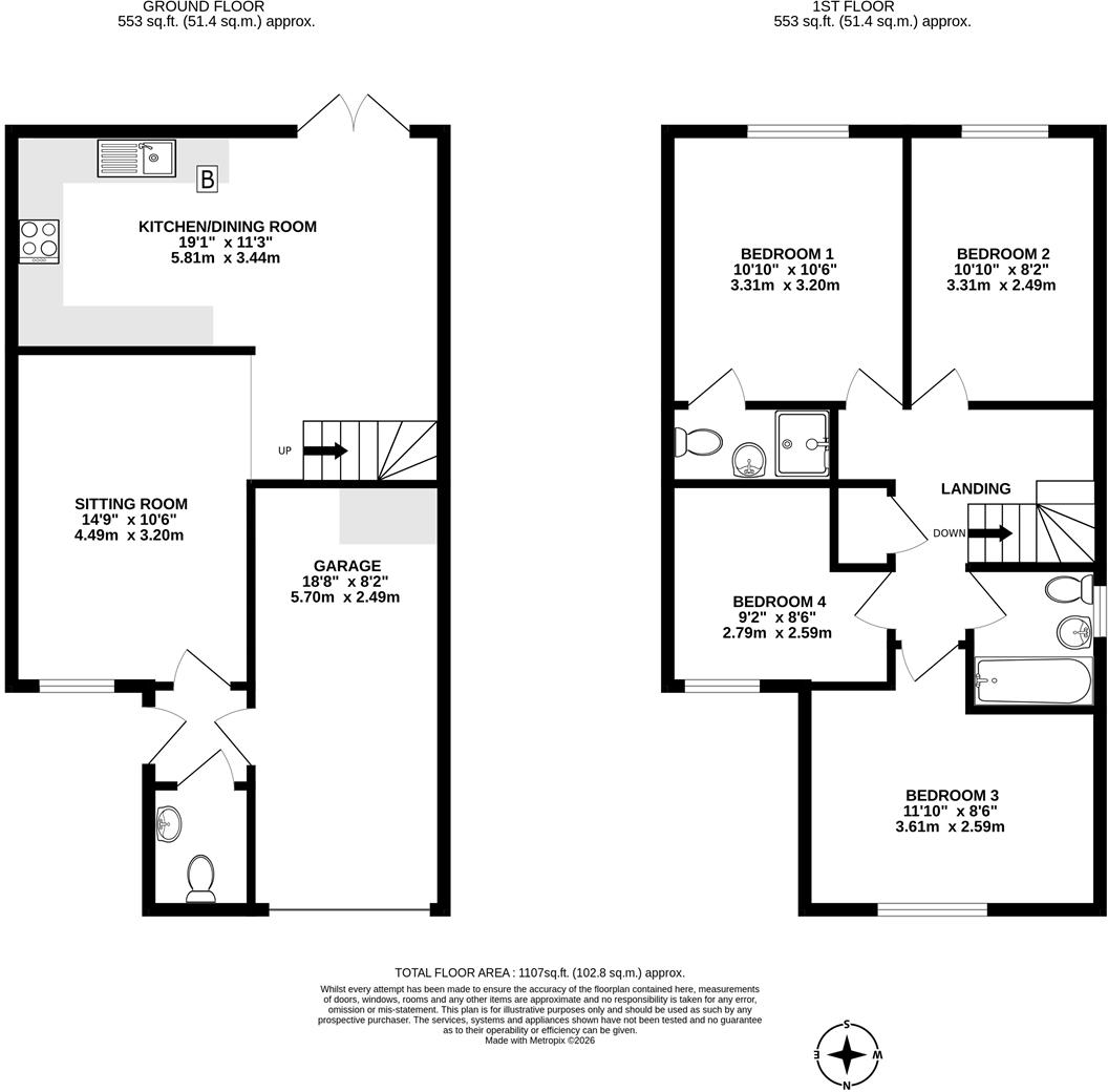 10 minute walk to Swanpool Beach, Falmouth floorplan