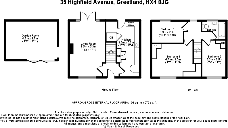 35 Highfield Avenue, Greetland, HX4 8JD floorplan