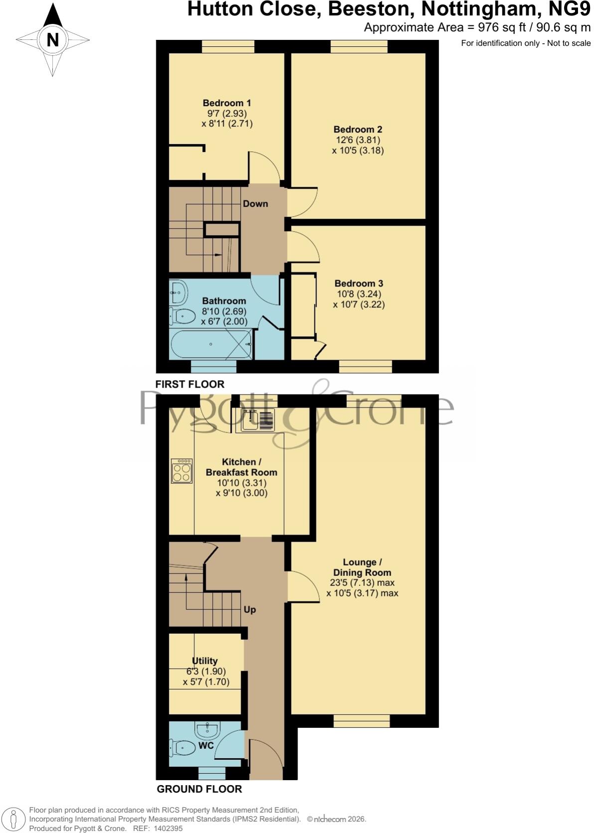 Hutton Close, Bramcote, Nottingham, Nottinghamshire, NG9 floorplan