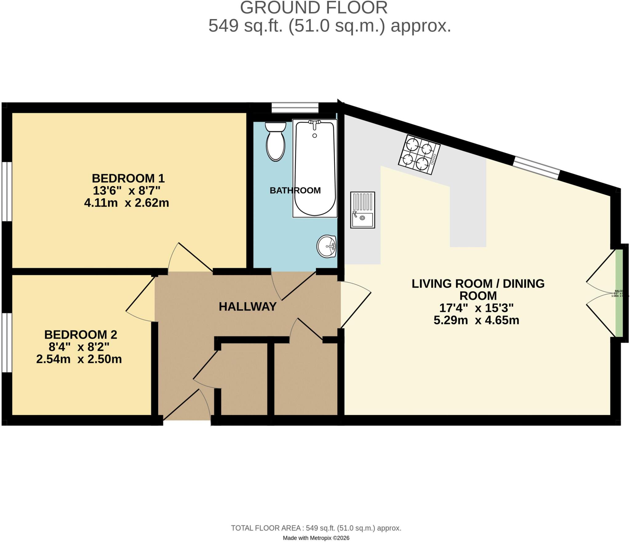 Apsley Court, Siding Road, Mutley, Plymouth. Stylish two-bed flat with parking, Juliet balcony and prime city location floorplan