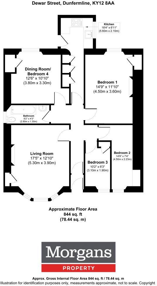 86 Dewar Street, Dunfermline, KY12 8AA floorplan