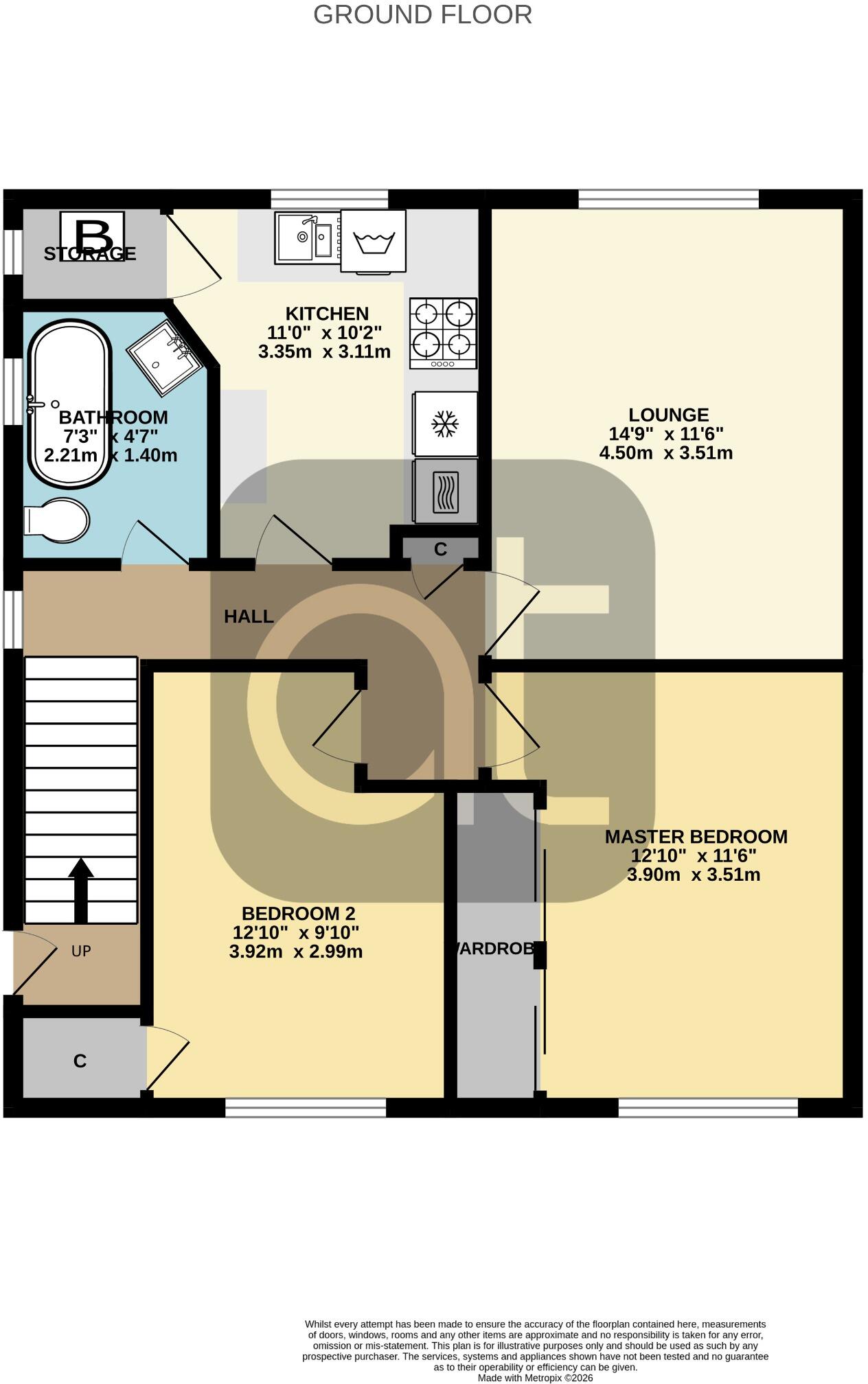 422 Main Street, Stenhousemuir, Larbert, Falkirk, FK5 3JS floorplan