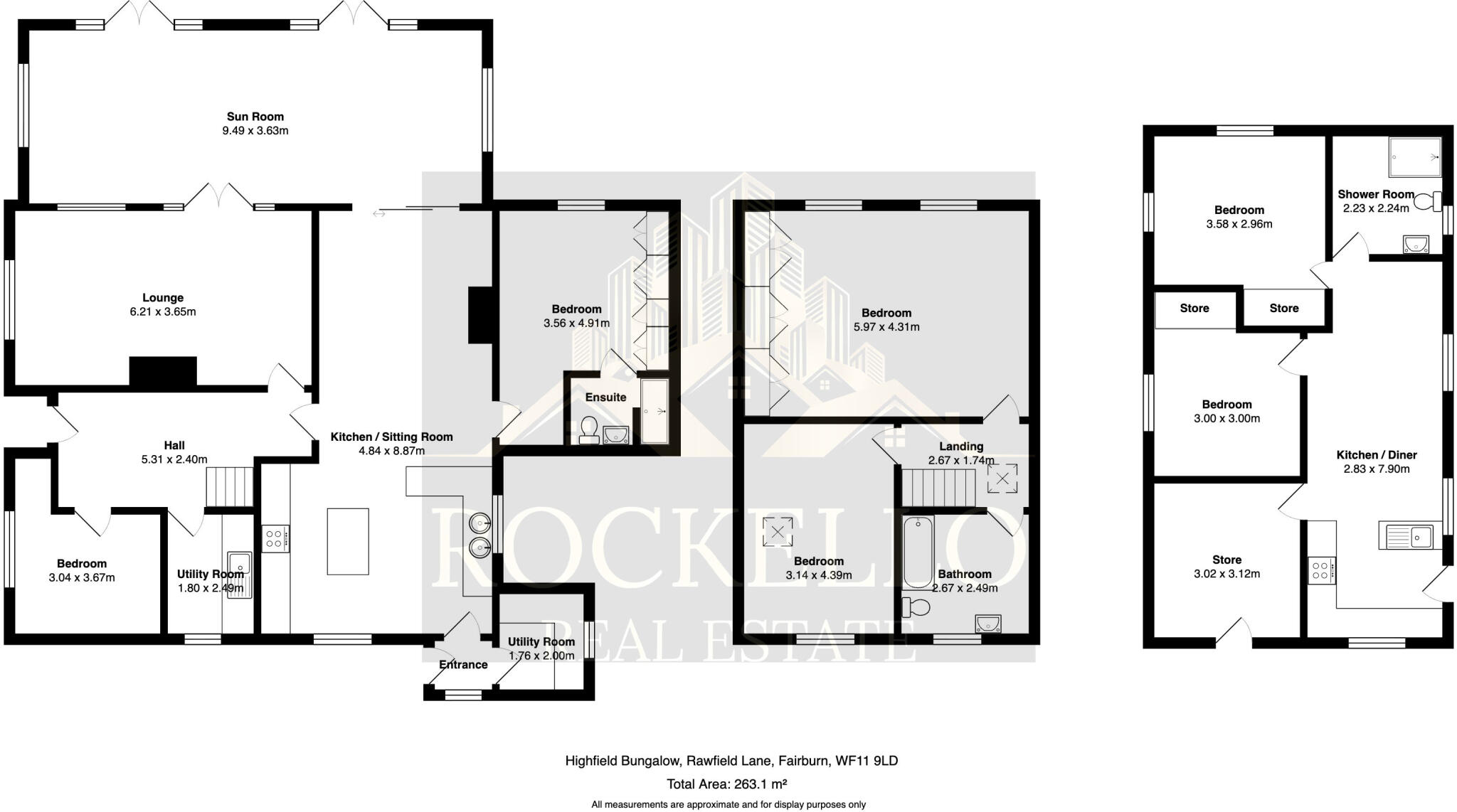 Highfield Bungalow, Rawfield Lane, Fairburn, North Yorkshire floorplan