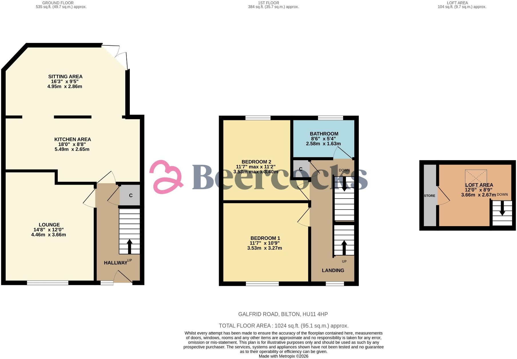 37, Galfrid Road, Bilton, HU11 4HP floorplan